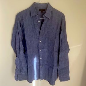BANANA REPUBLIC Size-Medium Blue Linen Long Sleeve